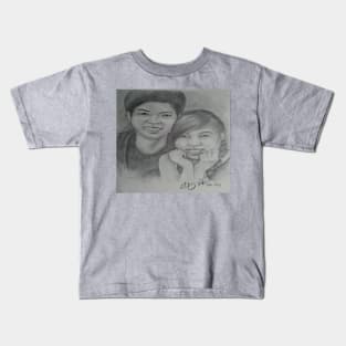 Boy and Girl Pencil Drawing Kids T-Shirt